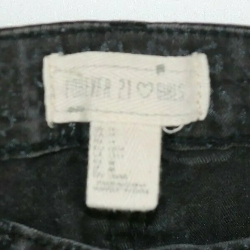 Forever 21 Girl’s Black Wash Denim Skinny Leg Jeans Kid’s Youth Size 14